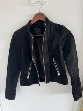 Modern Black Faux Leather Jacket